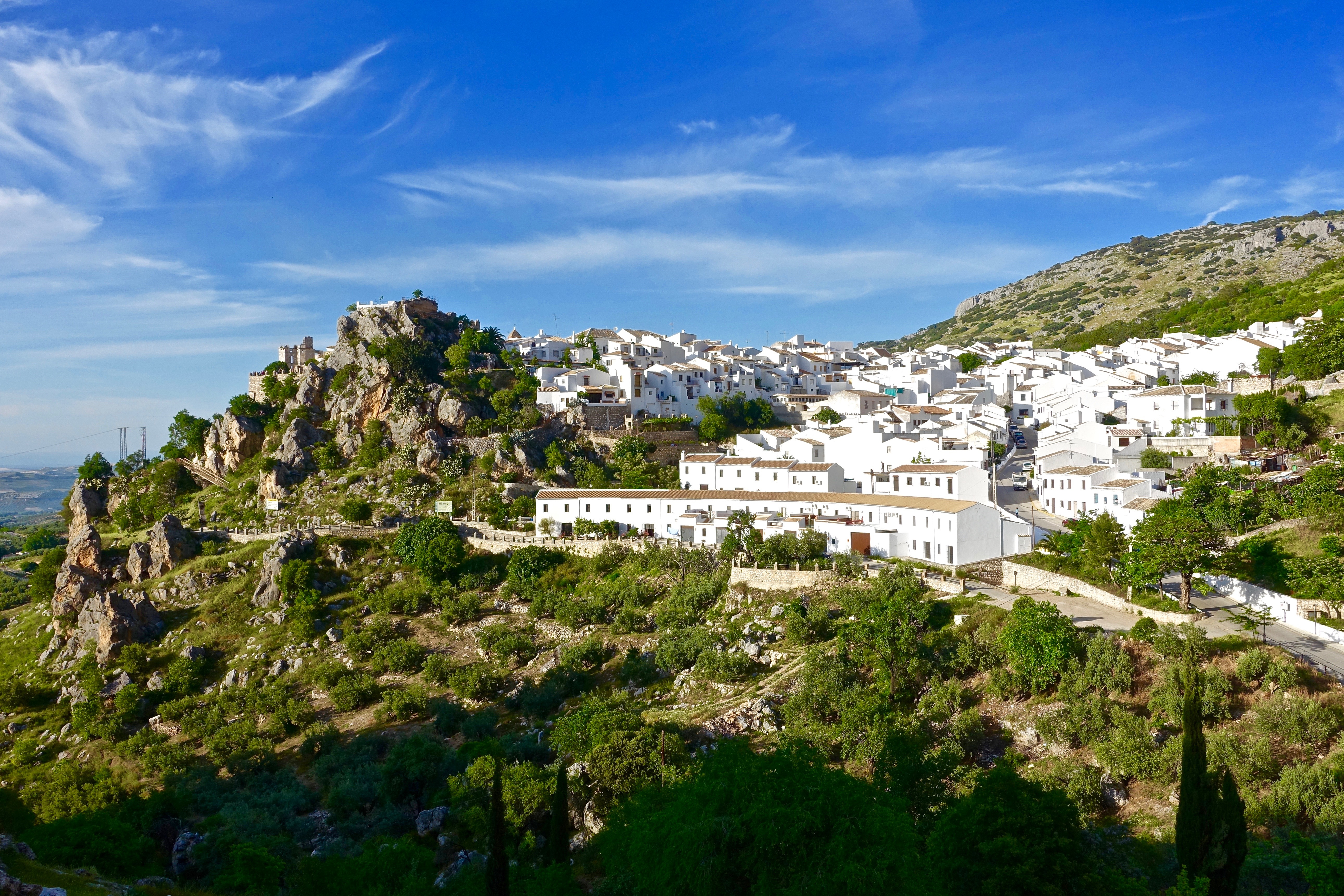 paisaje, costa, montaña, blanco, colina, pueblo, Valle, cordillera, panorama, vacaciones, pueblo, acantilado, ladera, turismo, terreno, España, monasterio, inmuebles, Zuheros, Característica geográfica, Formaciones montañosas